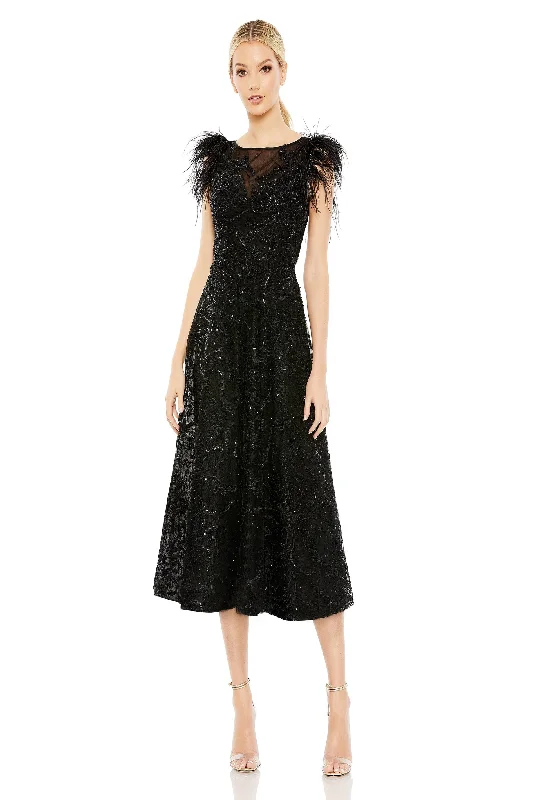 Midi dresses with lace - up fronts for a unique and adjustable style Mac Duggal 20400 Midi dresses with lace - up fronts for a unique and adjustable style Mac Duggal 20400