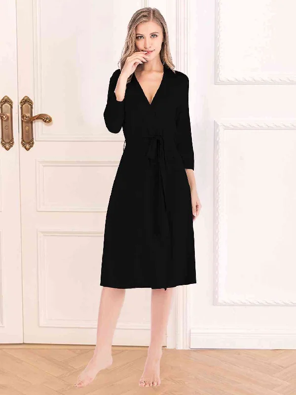 Midi dresses with patchwork patterns for a one - of - a - kind style Plunge Tie Front Night Dress Midi dresses with patchwork patterns for a one - of - a - kind style Plunge Tie Front Night Dress