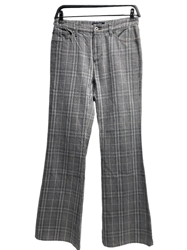 BURBERRY LONDON/Wide Leg Pants/38/Plaid/Denim/GRY/