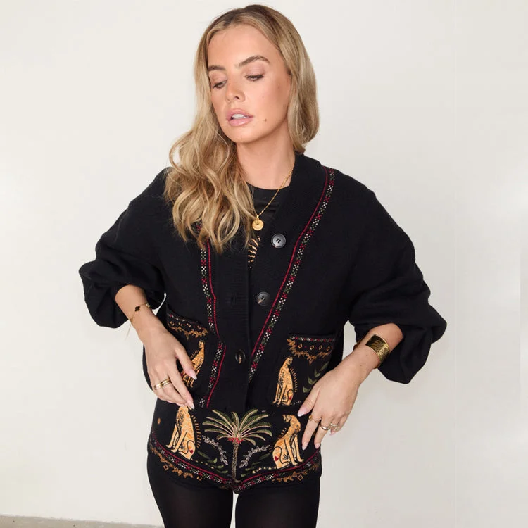 Black Running Wilder Astrid Cardigan