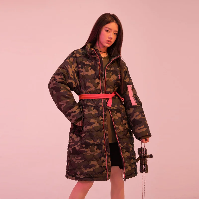 Louder Than A Lion Hot Girl Camouflage Loose-Fit Padded Coat