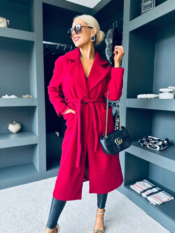 Jess Longline Coat Ruby