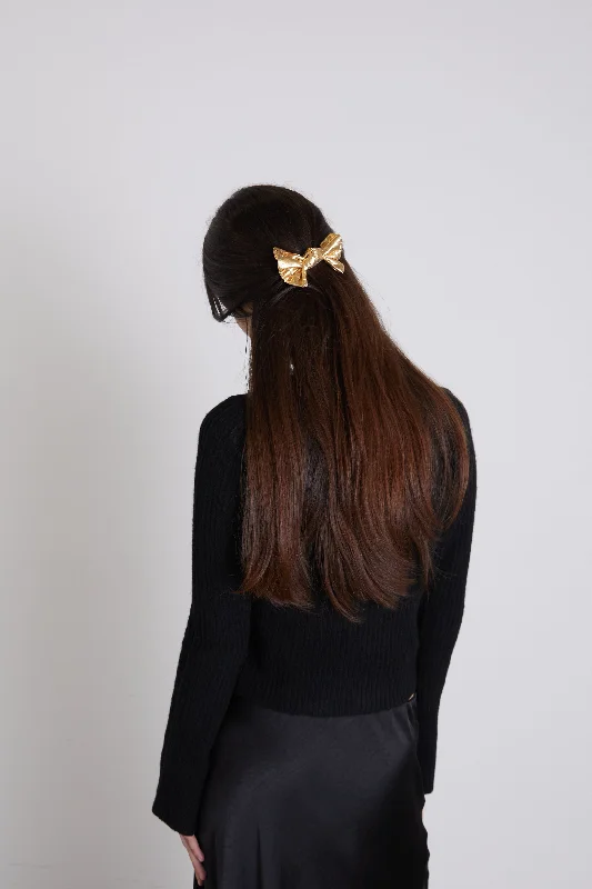 METALLIC BOW HAIR PIN