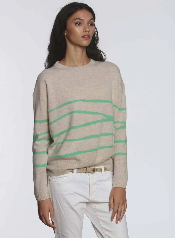 Big Sky Stripe - Ecru/green