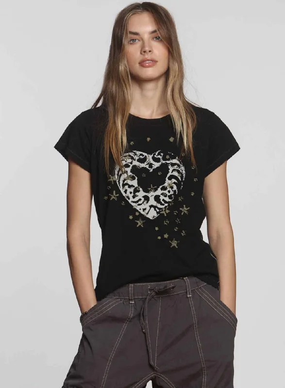 Graphic Ava Tee - Black Celeste Heart