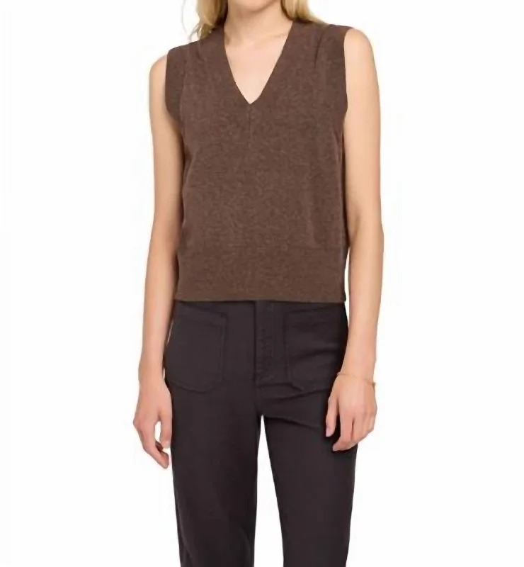 Jackson Sweater Vest In Mocha Heather