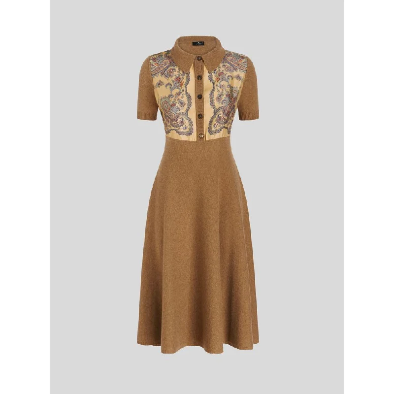 JERSEY AND SILK POLO DRESS