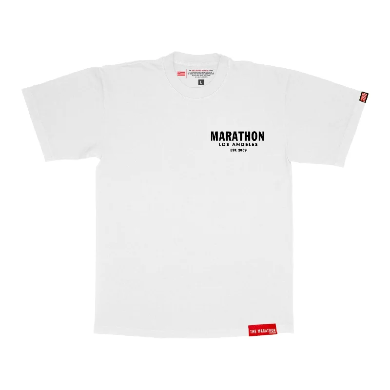 Marathon Origin (Left Hit) T-Shirt - White/Black