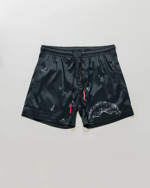 Sprayground Swimsuit BROKEN GLASS SWIM TRUNKS Black