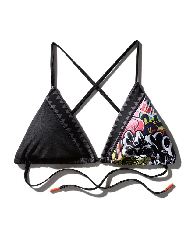 Sprayground Swimsuit HALF GRAFF BIKINI TOP Black