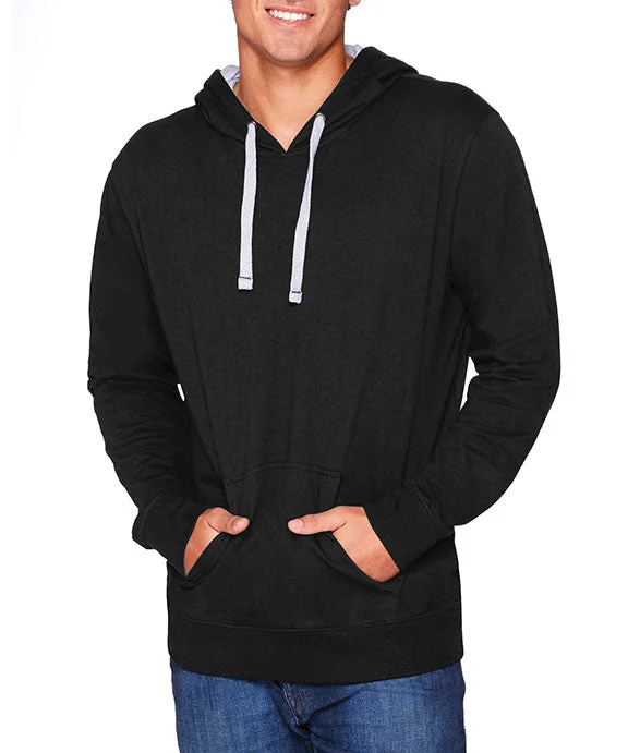 9301 - Next Level Adult French Terry Pullover Hoodie | Black/Heather Grey