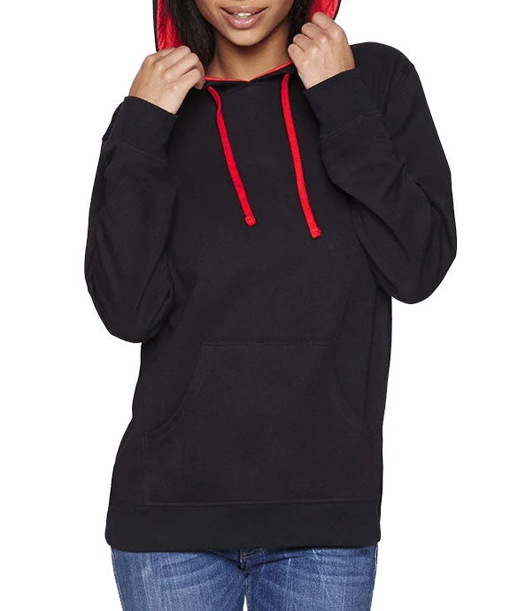 9301 - Next Level Adult French Terry Pullover Hoodie | Black/Red