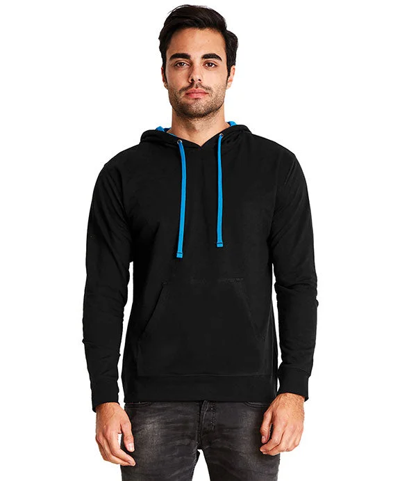 9301 - Next Level Adult French Terry Pullover Hoodie | Black/Turquoise