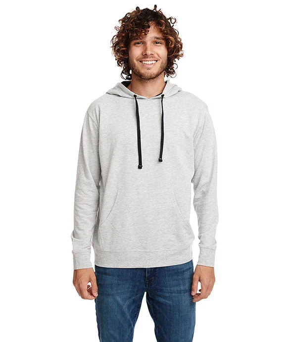 9301 - Next Level Adult French Terry Pullover Hoodie | Heather Grey/Black