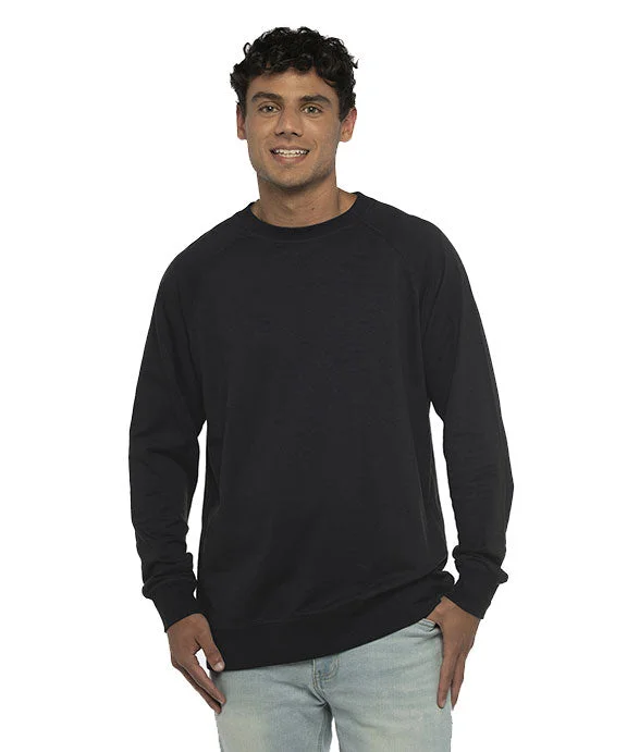 N9000 - Next Level Unisex French Terry Raglan Sweatshirt | Black