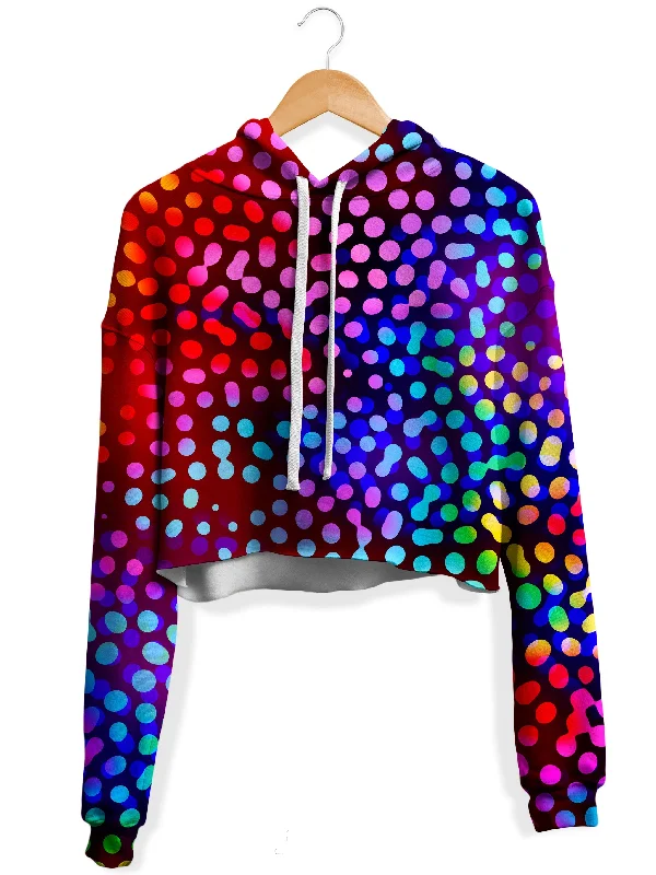 Solar Dots Fleece Crop Hoodie