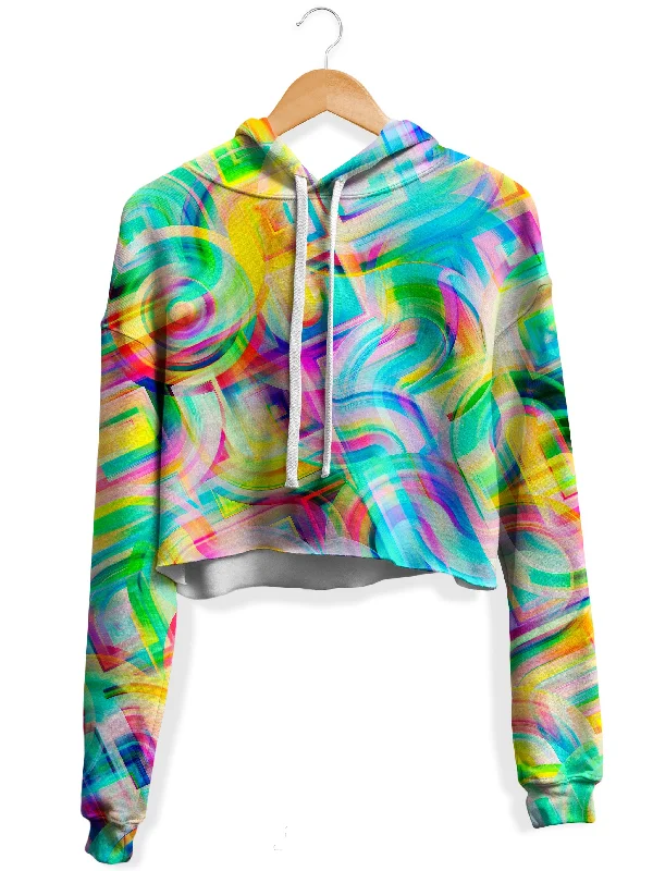 Tropical Nectar Fleece Crop Hoodie