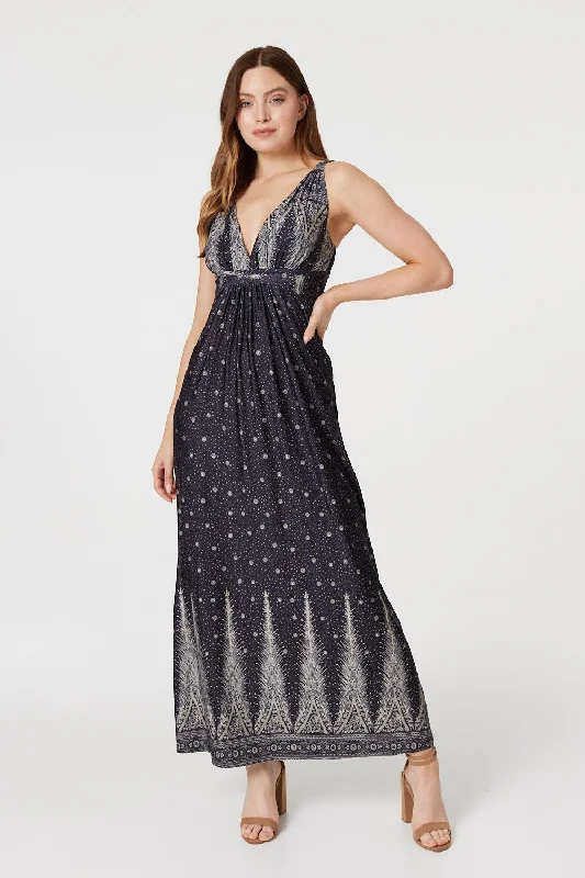 Polka Dot Empire Maxi Dress