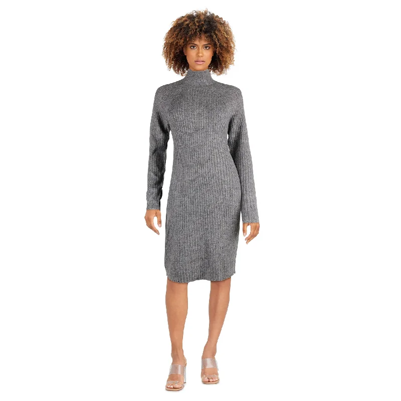 Women's Mock Neck Long Sleeve Sweater Dress