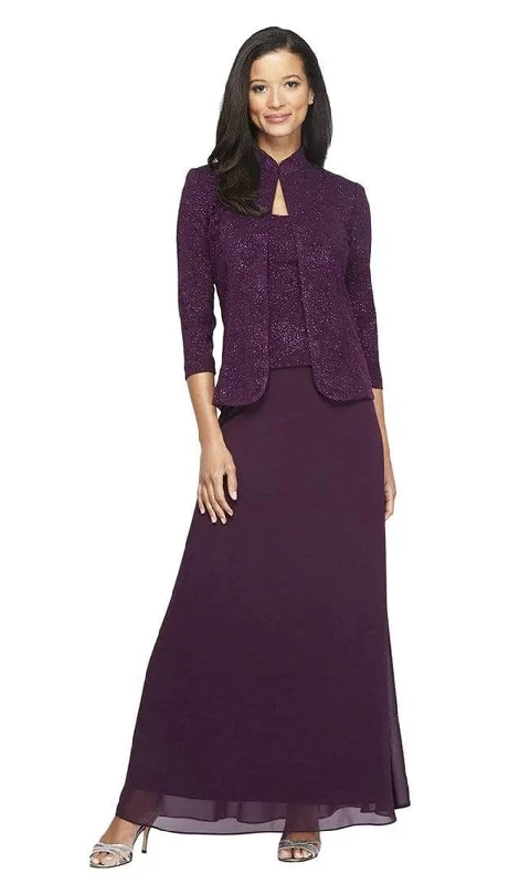 Alex Evenings - 425053 Jacquard Knit Sheath Dress With Jacket