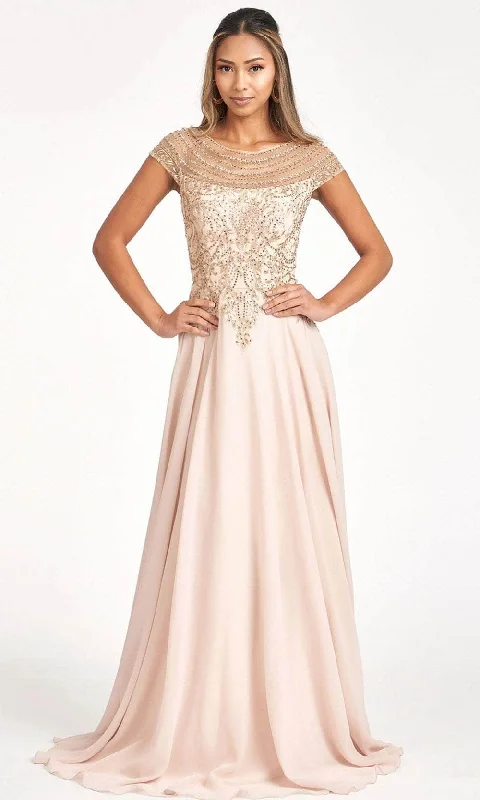 Elizabeth K GL3065 - Embroidered Scoop Formal Gown