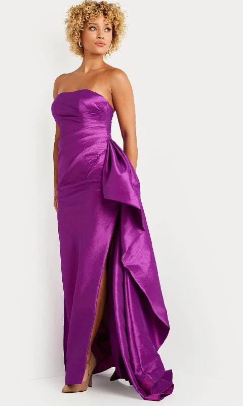 Jovani 36854 - Pleat Bodice Prom Dress with Slit