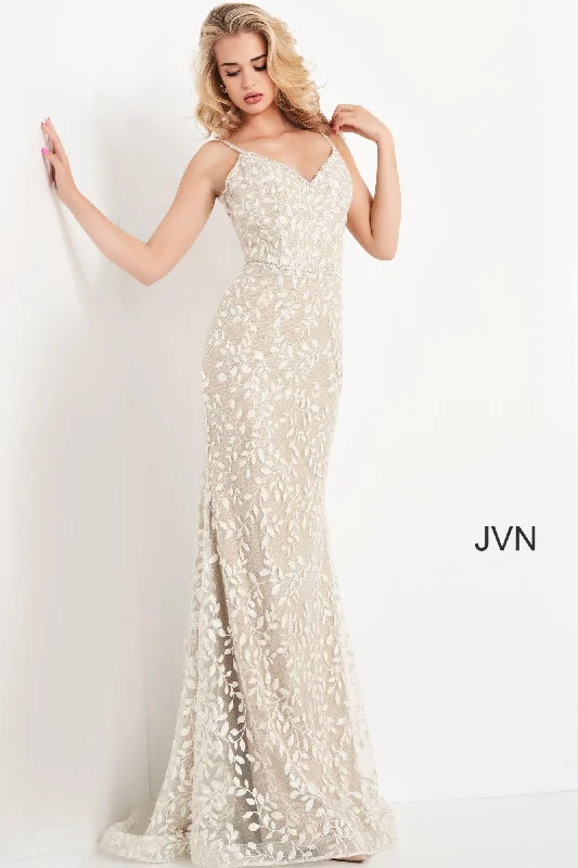 Jovani 06472 Long V Neck Prom Dress