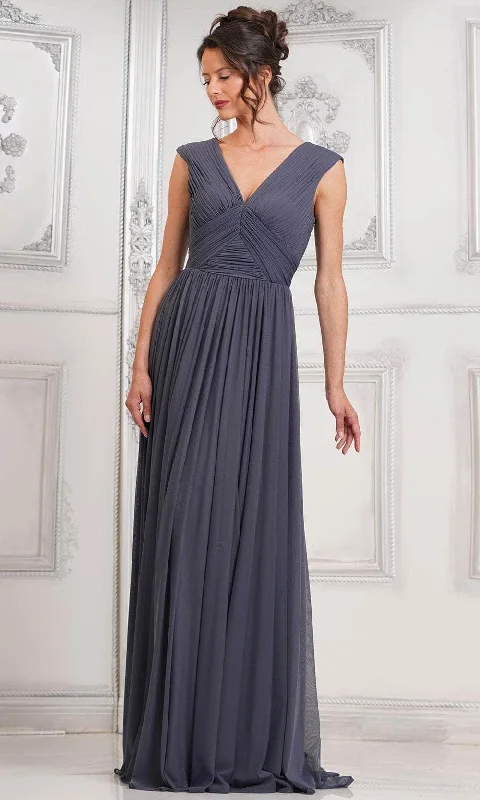 Marsoni by Colors M324 - Cap Sleeve Ruched Evening Dress