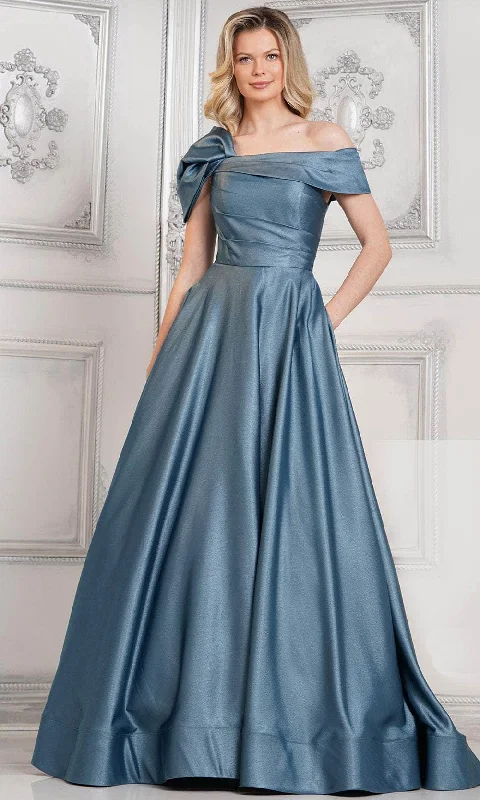 Marsoni by Colors MV1288 - Off Shoulder Satin Evening Dress