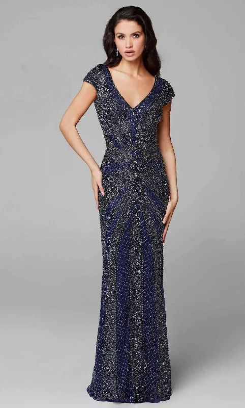 Primavera Couture 3674 - Cap Sleeve Embellished Gown