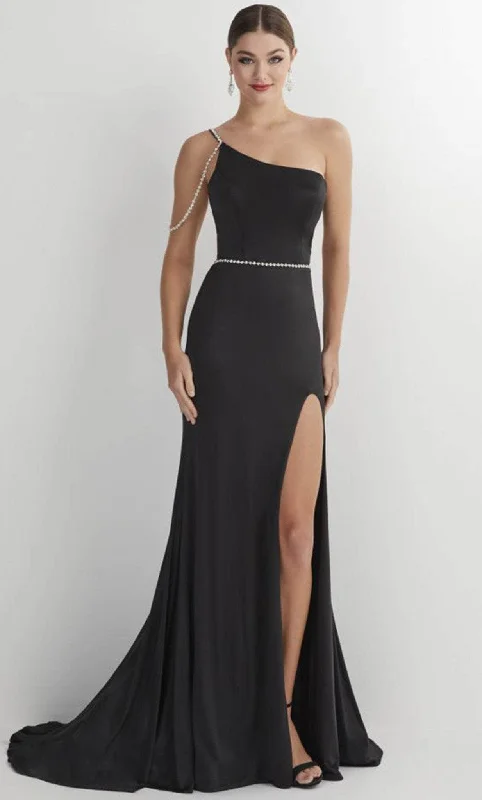 Studio 17 Prom 12887 - Asymmetric Neck Jersey Prom Gown