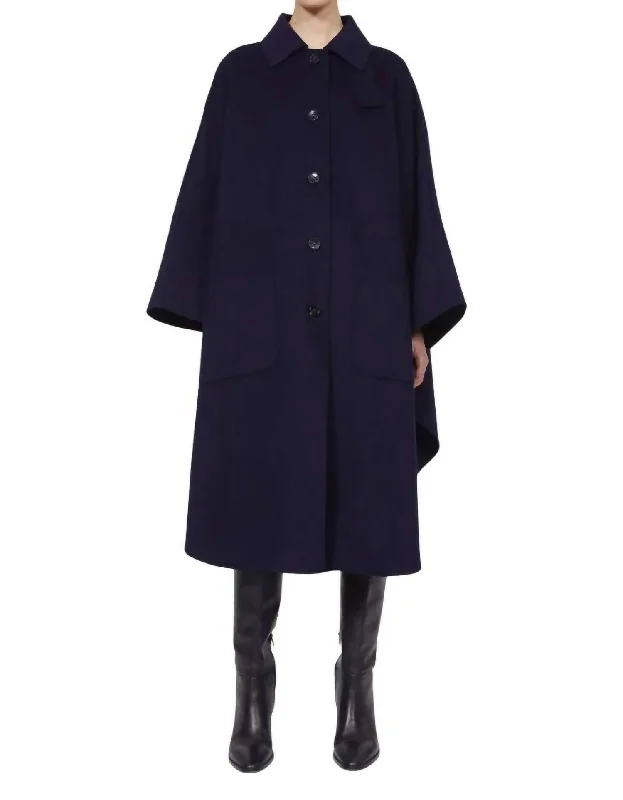 Pomona Wool Coat In Utility Blue