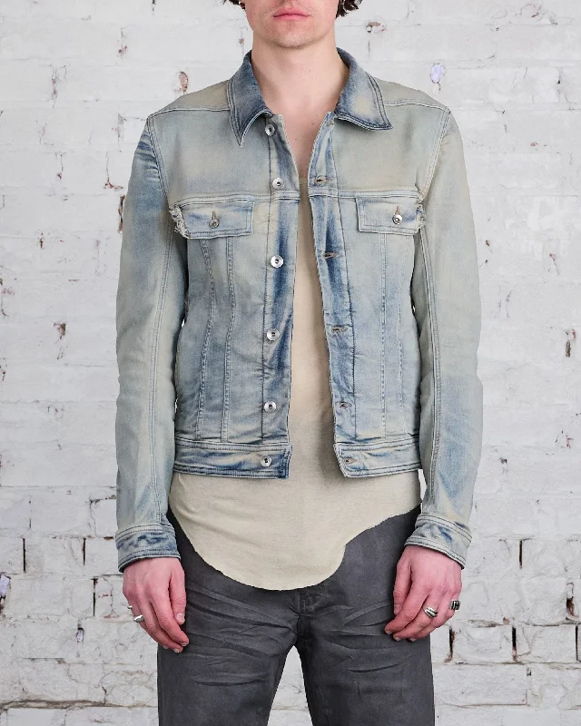 Rick Owens DRKSHDW Trucker Jacket Stretch Denim Sky