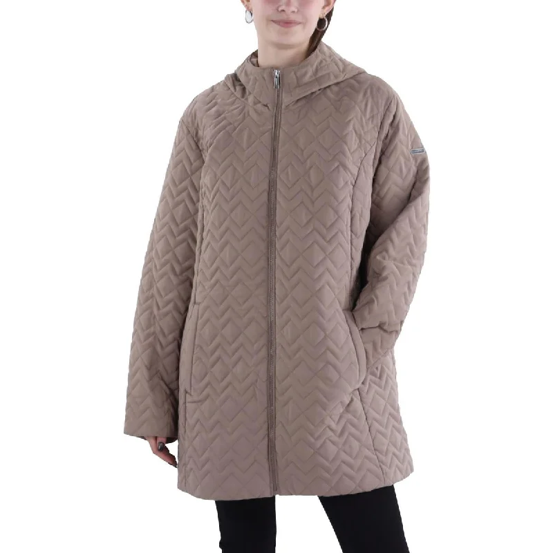 Womens Lightweight Hooded Quilted Coat