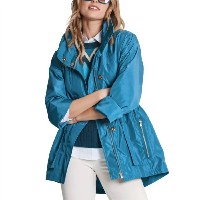 Women's Newport Rain Slicker In Aquamarine