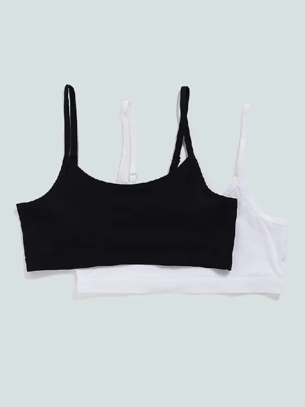 Y&F Kids Black & White Crop Tops - Pack of 2