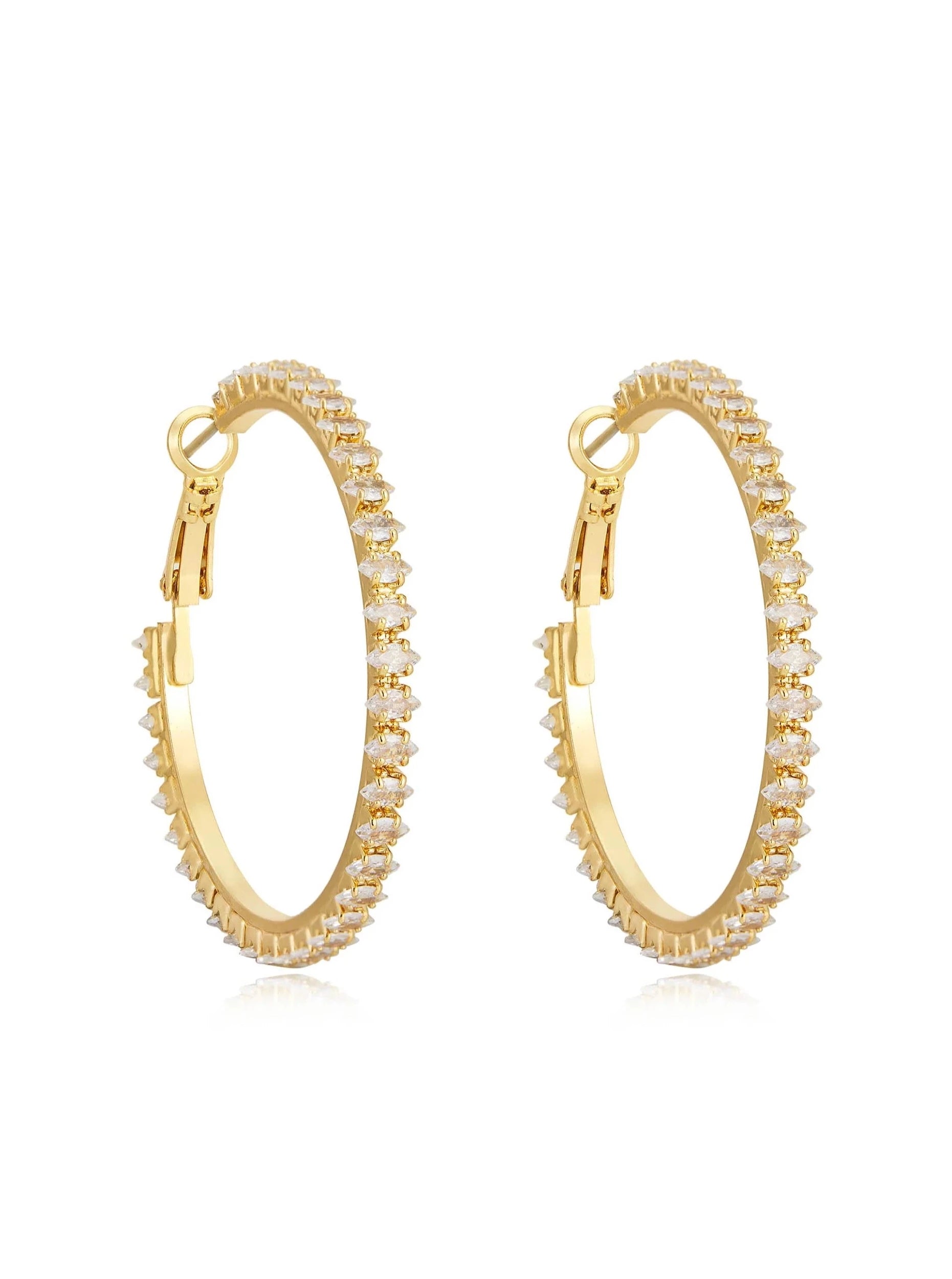 18k Spotlight Crystal Hoop Earrings