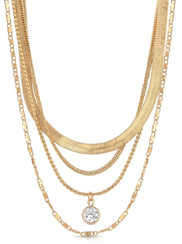 All the Chains 18k Gold Plated Layered Necklace