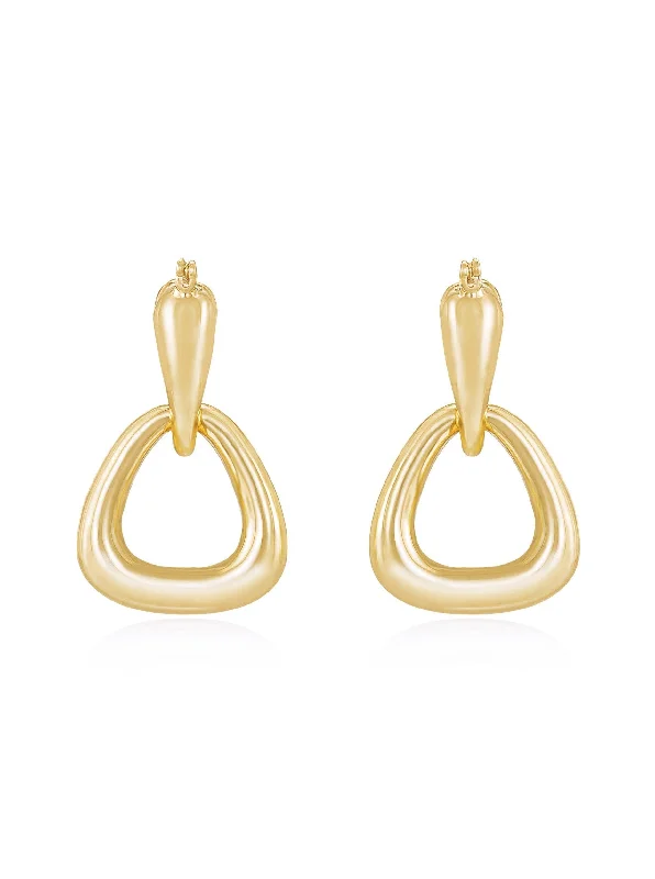 18K Baby Double Dangle Hoop Gold Plated Earrings