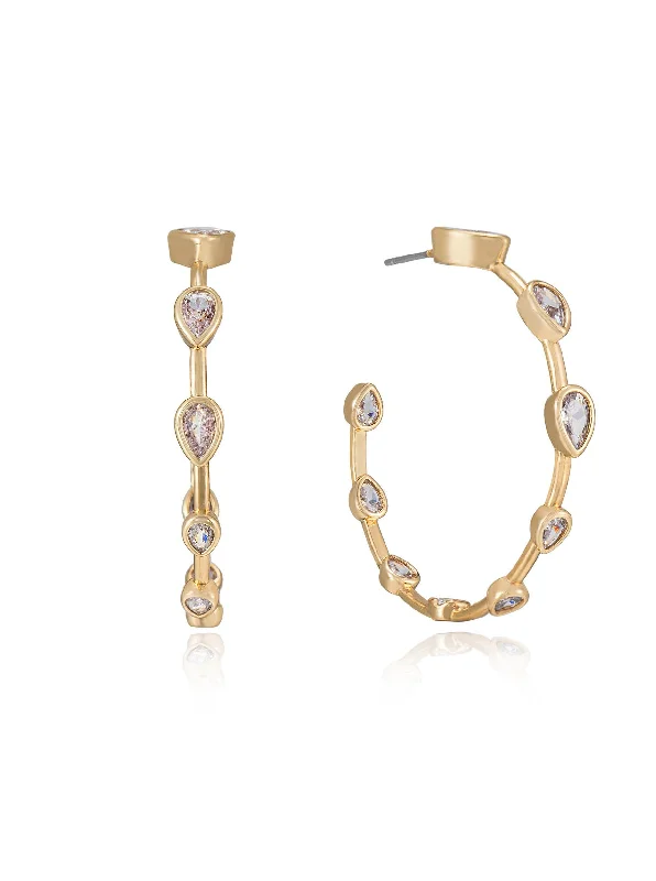 Beauty Bezel Crystal Hoop Earrings