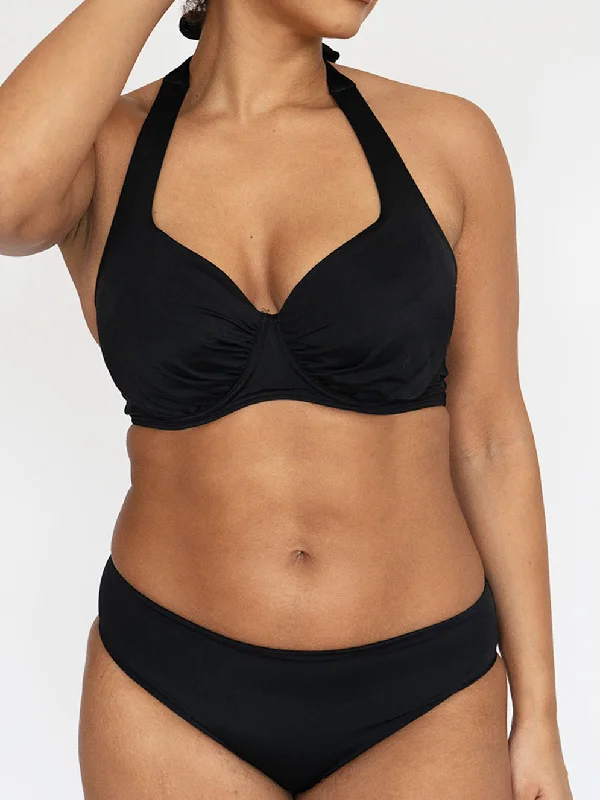 Mid Rise Bikini Bottoms Black