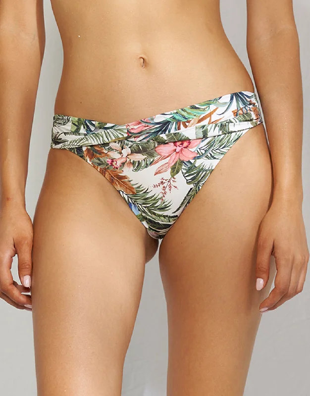 Exotic Dive Twist Front Bikini Pant - Retro Tropics