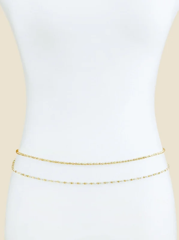 Pearl Strand Gold Body Chain