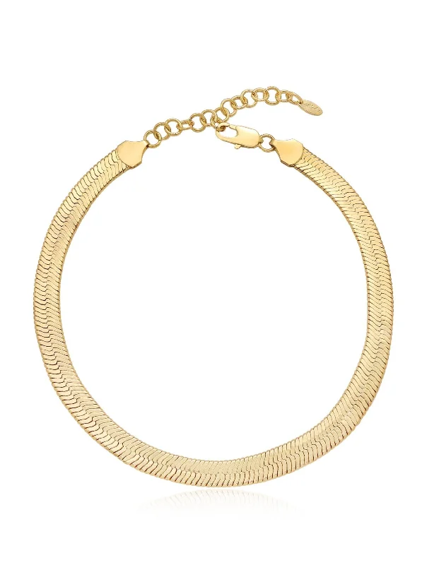 Snake Smooth Chain 18k Gold Plated Necklace